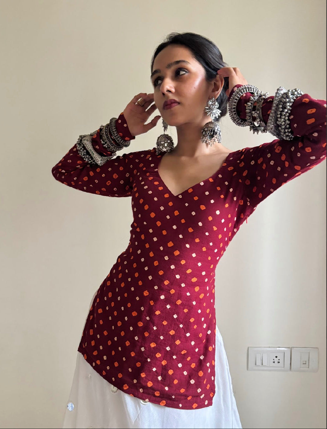 Rani Bandhani Kurti
