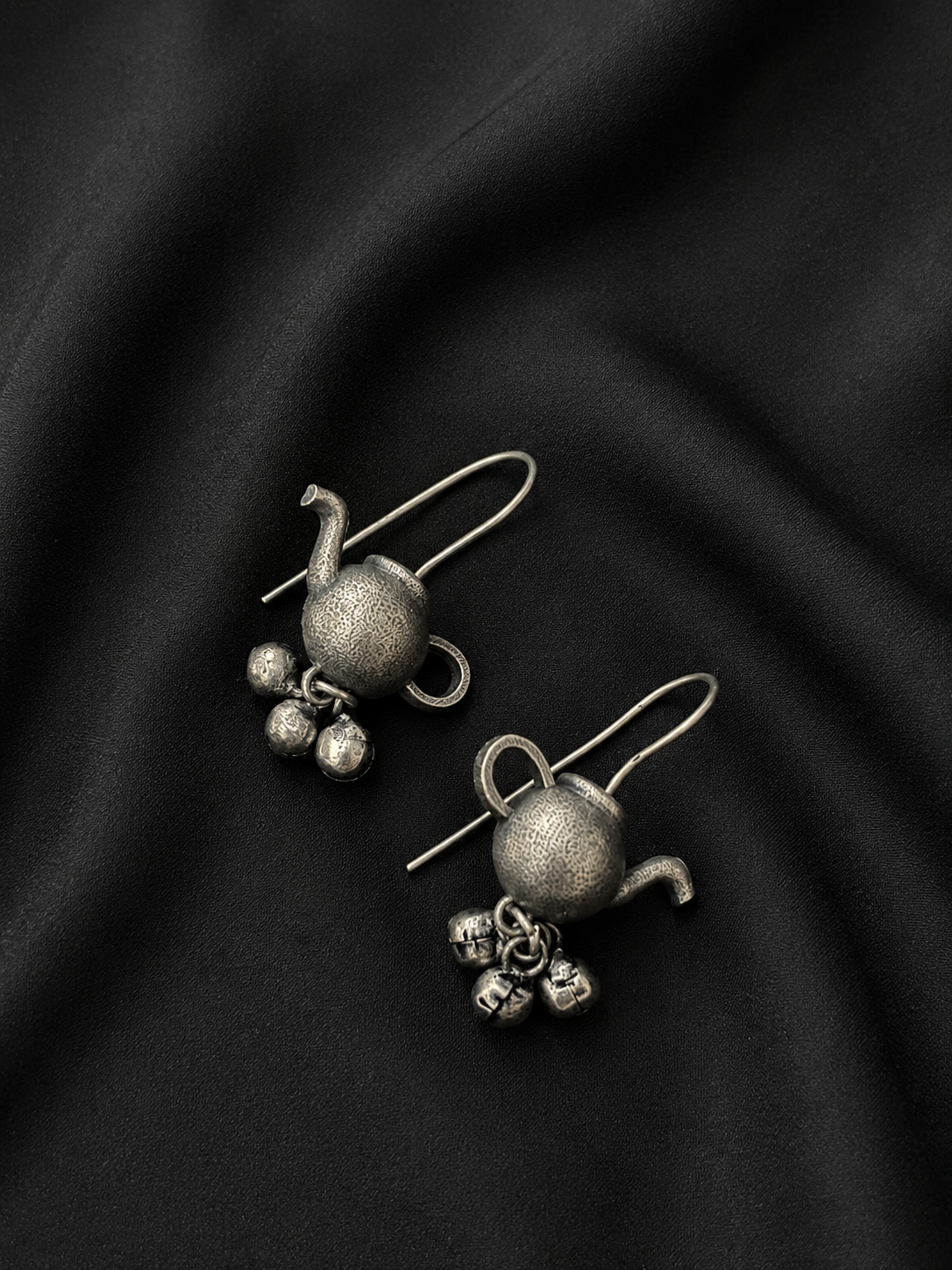 Matki Silver Oxidised Brass Earrings