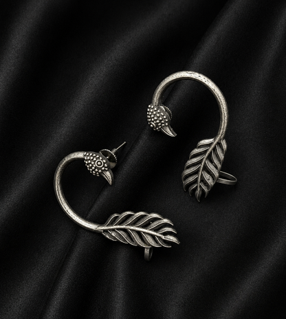 Pakhi Silver Oxidised Brass Earrings