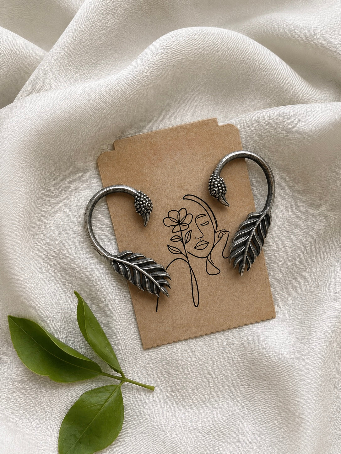 Pakhi Silver Oxidised Brass Earrings
