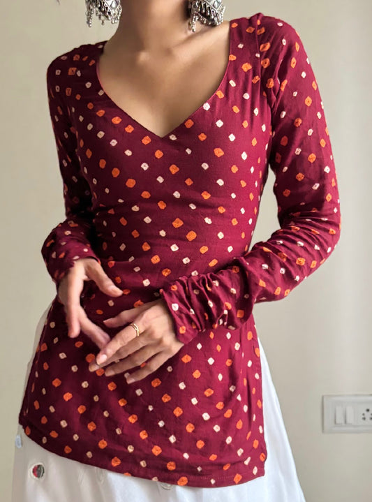Rani Bandhani Kurti