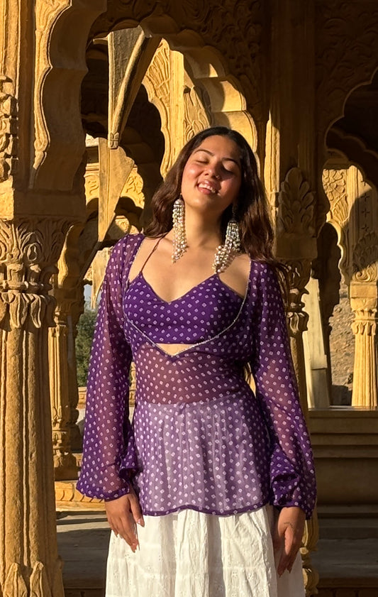 Riva bandhni Kurti