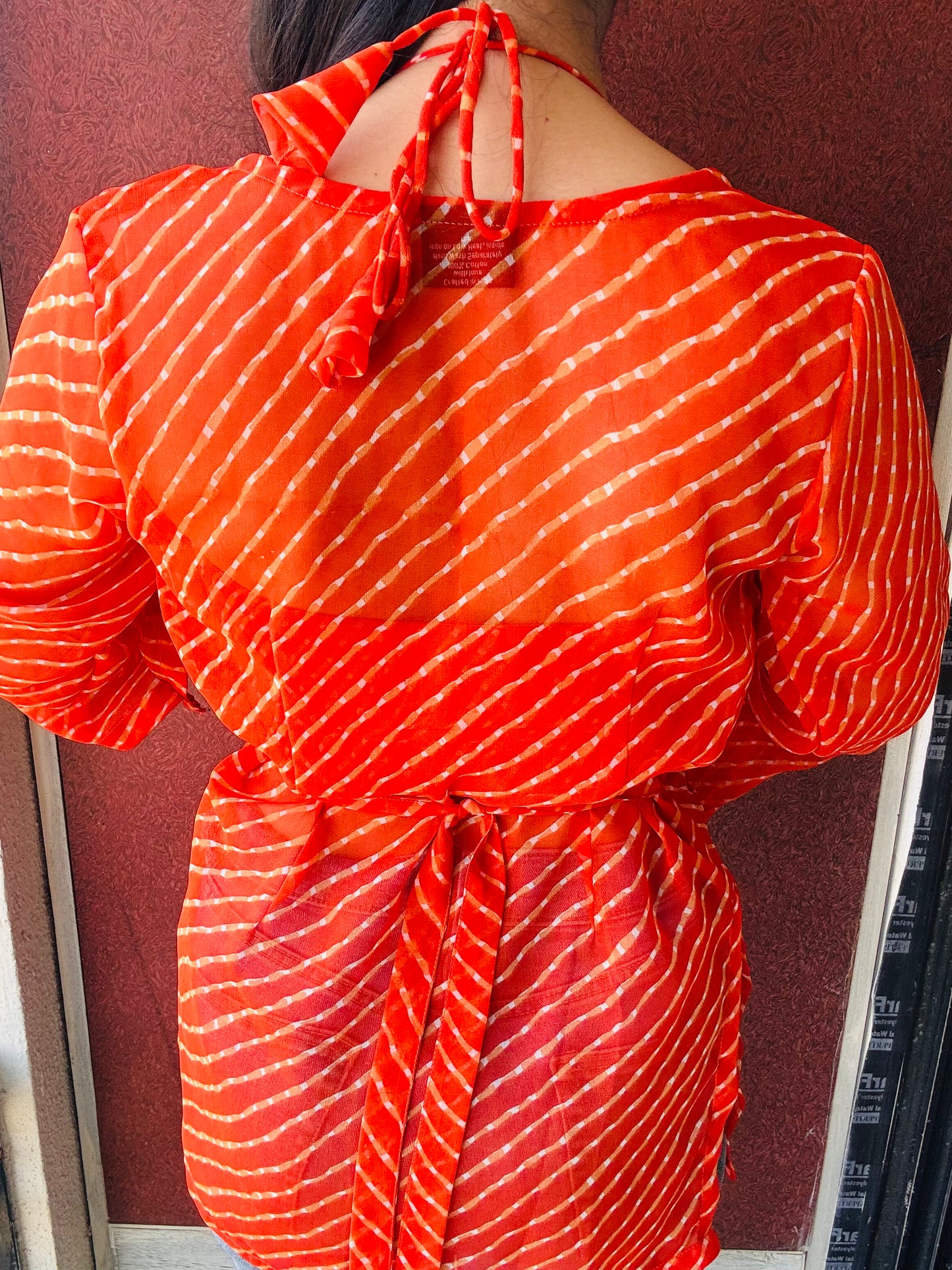 Orange leheriya Riva Kurti