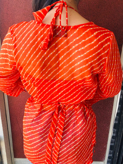 Orange leheriya Riva Kurti