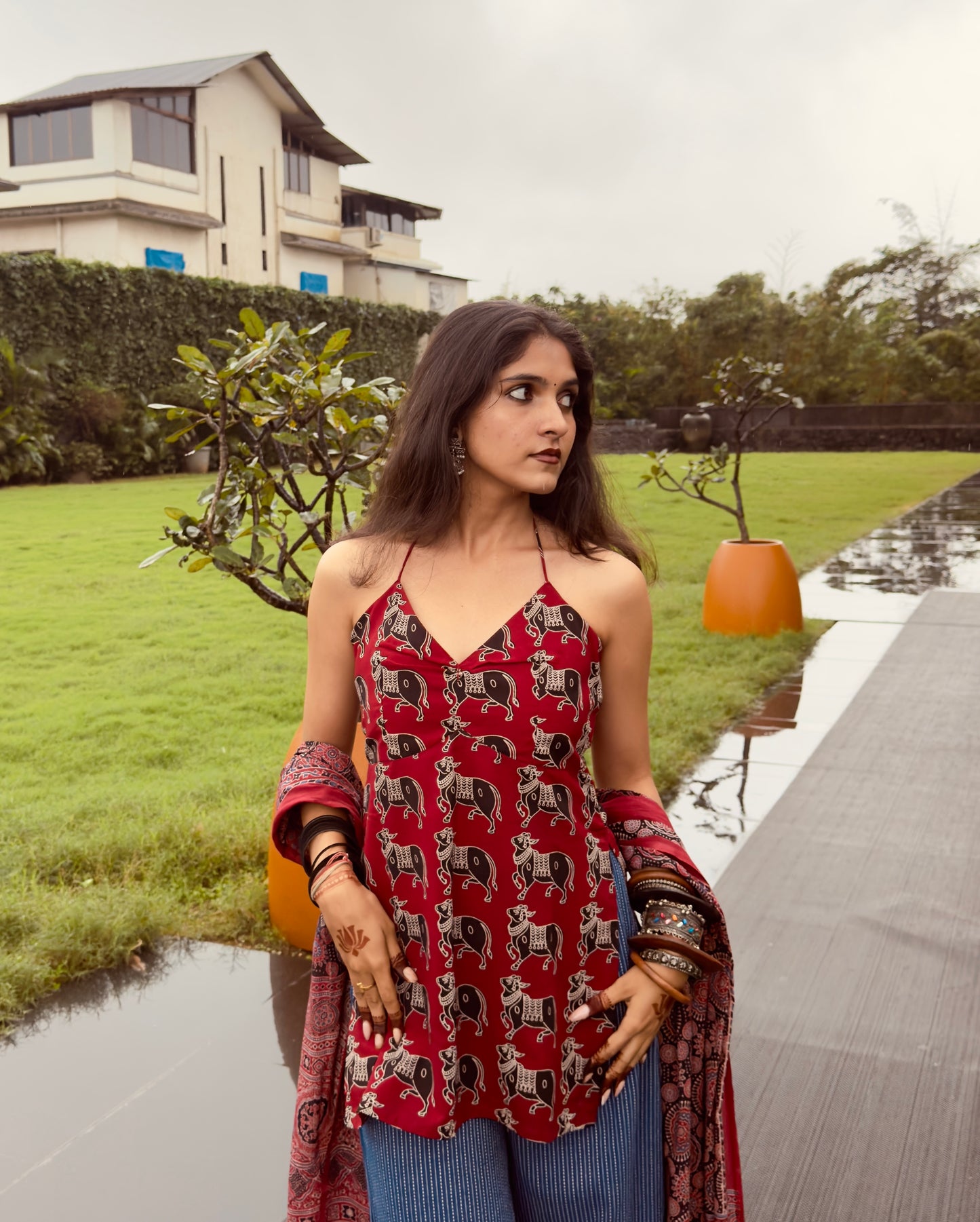 Vamika Ajrakh Set